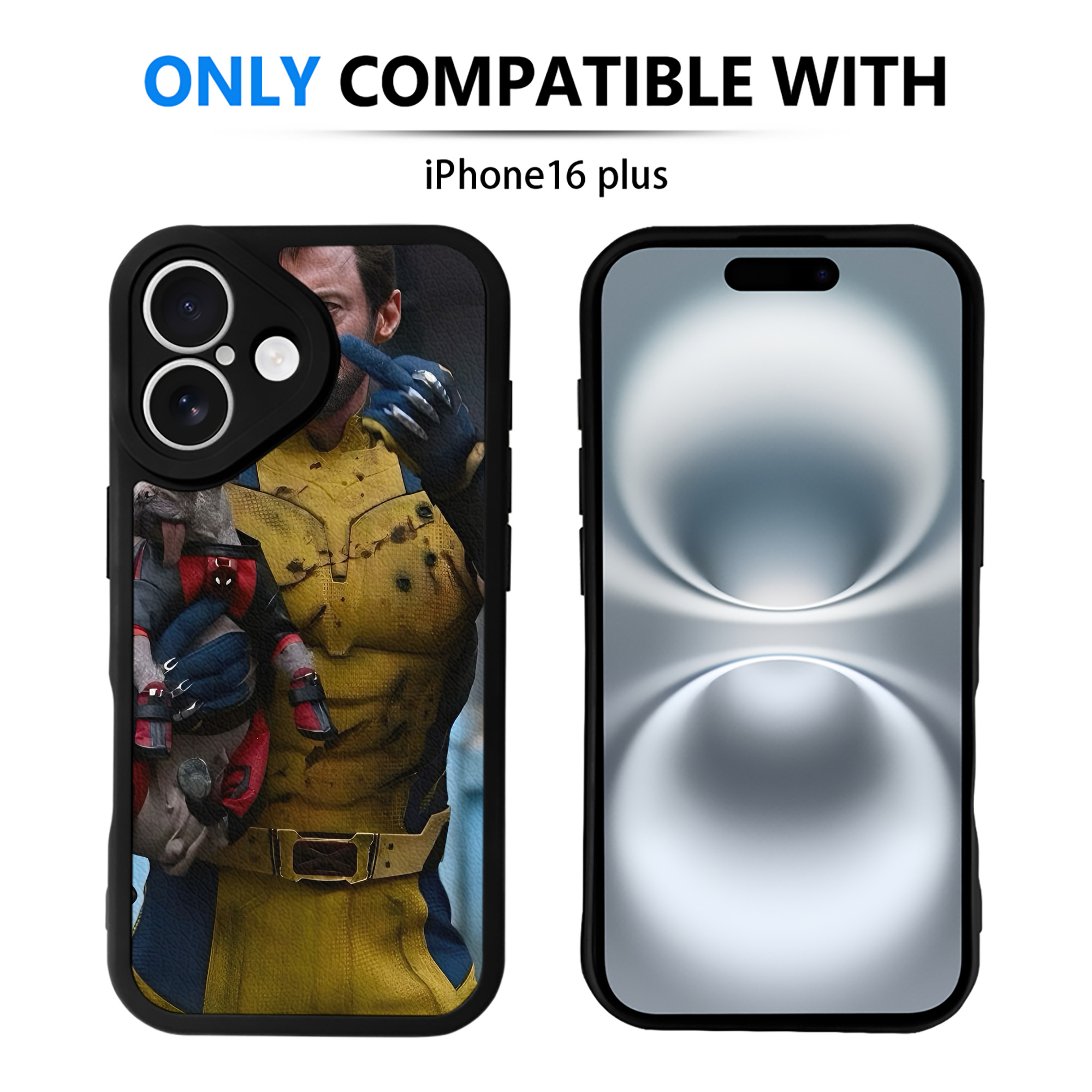 （画像用） Deadpool デッドプール 【iPhone 16シリーズ対応】シリコンスマホケース（レザー調） 材質：シリコン